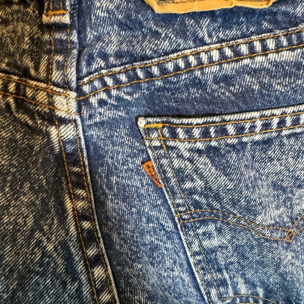 Vintage Acid Washed Orange Tab Levis Jeans Sz 34 x 32 - Picture 6 of 10